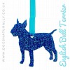 English Bull Terrier Glitter Hanging Decoration (Blue)